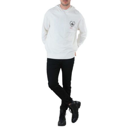 Sweat à capuche en coton blanc uni avec une...