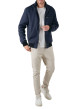 Thumbnail Blouson zippé marine uni avec une coupe droite et un col montant