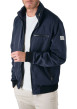 Thumbnail Blouson zippé marine uni avec une coupe droite et un col montant - Image 4