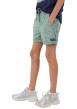 Thumbnail Short chino en coton kaki avec imprimé micro-palmiers marine et coupe courte - Image 3