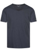 Thumbnail T-shirt marine chiné avec une coupe droite un col v et des manches courtes