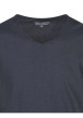Thumbnail T-shirt marine chiné avec une coupe droite un col v et des manches courtes - Image 3