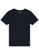 Thumbnail T-shirt marine chiné avec une coupe droite un col v et des manches courtes - Image 4