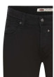 Thumbnail Jean noir uni en coton avec 5 poches et un bouton noir au niveau de la taille - Image 4