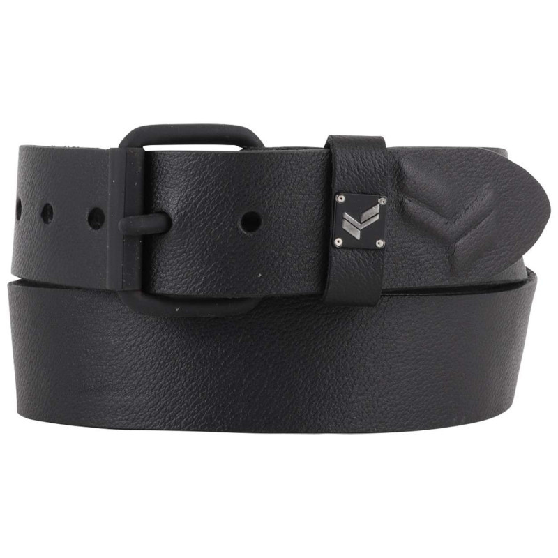 Kaporal - Ceinture En Cuir De Vache Noire Unie Avec Passant Avec Logo De La Marque - Noire Kaporal - Ceinture En Cuir De Vache Noire Unie Avec Passant Avec Logo De La Marque - Noire