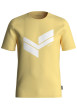 Thumbnail T-shirt jaune fantaisie coupe droite avec col rond et manches courtes