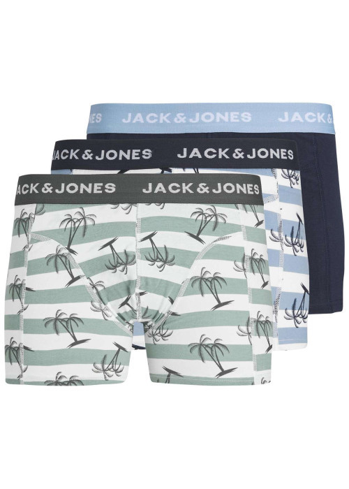 Lot de 3 Boxers classiques en coton multicolore uni avec imprimé rayures