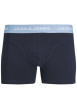 Thumbnail Lot de 3 Boxers classiques en coton multicolore uni avec imprimé rayures - Image 2