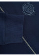 Thumbnail Sweat zippé en coton marine uni coupe droite avec col français en points Jersey - Image 3