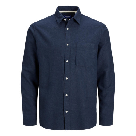 Chemise marine unie coupe regular avec col...