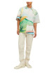 Thumbnail Chemise en coton multicolore imprimé avec coupe regular et col français - Image 7