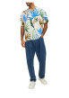 Thumbnail Chemise blanche imprimé coupe regular fit avec col cubain et imprimé floral - Image 3