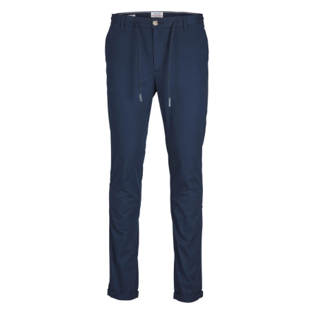 Pantalon Chino Ace en coton marine uni avec...