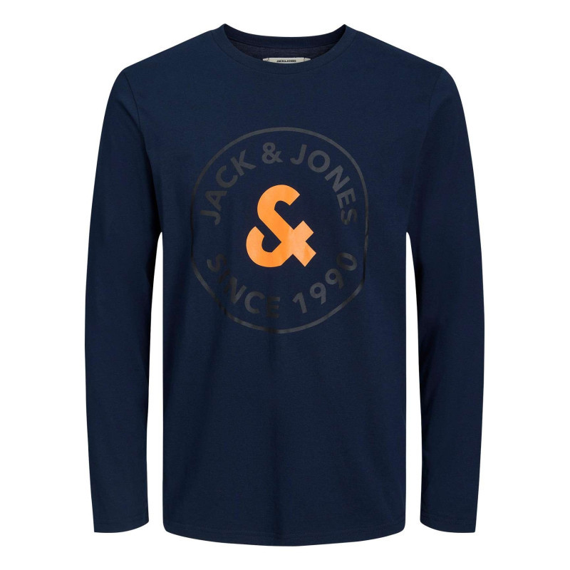 Jack & Jones - Pyjama Long Marine Fantaisie Coupe Fermée Avec Col Rond Et Logo Imprimé Poitrine - Marine Jack & Jones - Pyjama Long Marine Fantaisie Coupe Fermée Avec Col Rond Et Logo Imprimé Poitrine - Marine