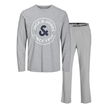 Pyjama Long gris uni coupe fermée avec un col...