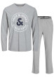 Thumbnail Pyjama Long gris uni coupe fermée avec un col rond et des manches longues