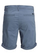 Thumbnail Short Chino bowie en coton bleu uni avec une coupe droite et un ourlet aux cuisses - Image 2