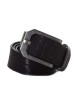 Thumbnail Ceinture en cuir noire unie avec une boucle en métal effet rouillé - Image 2