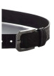 Thumbnail Ceinture en cuir noire unie avec une boucle en métal effet rouillé - Image 3