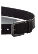 Thumbnail Ceinture en cuir noire unie avec une boucle en métal effet rouillé - Image 4