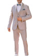 Thumbnail Veste blazer complet rose unie coupe ajustée avec un col cubain