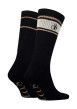 Thumbnail Lot de 2 paires de chaussettes hautes en coton mélangé noires unies - Image 2