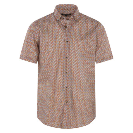Chemise en coton orange avec une coupe droite...