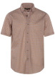 Thumbnail Chemise en coton orange avec une coupe droite et un col américain