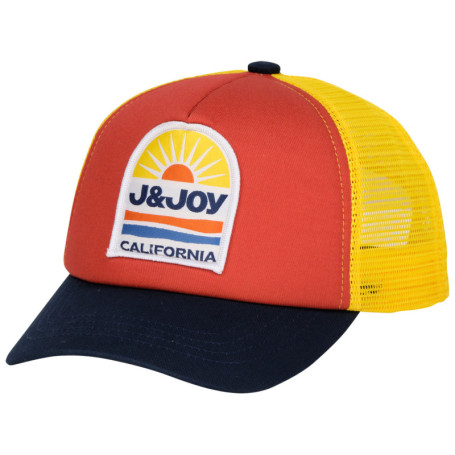 Casquette tricolore marine jaune et brique avec...