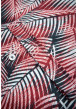Thumbnail Chemise rouge en coton imprimée de palme, coupe ajustée col américain et à manches courtes - Image 2