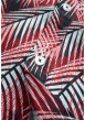 Thumbnail Chemise rouge en coton imprimée de palme, coupe ajustée col américain et à manches courtes - Image 3