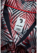Thumbnail Chemise rouge en coton imprimée de palme, coupe ajustée col américain et à manches courtes - Image 5