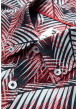 Thumbnail Chemise rouge en coton imprimée de palme, coupe ajustée col américain et à manches courtes - Image 7