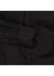 Thumbnail Chemise noire unie à coupe ajustée col italien et à manches longues - Image 3