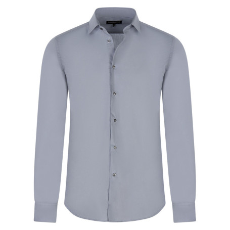 Chemise grise unie avec une coupe ajustée un...
