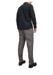 Thumbnail Chemise en coton noire unie avec un col italien et une coupe slim - Image 3