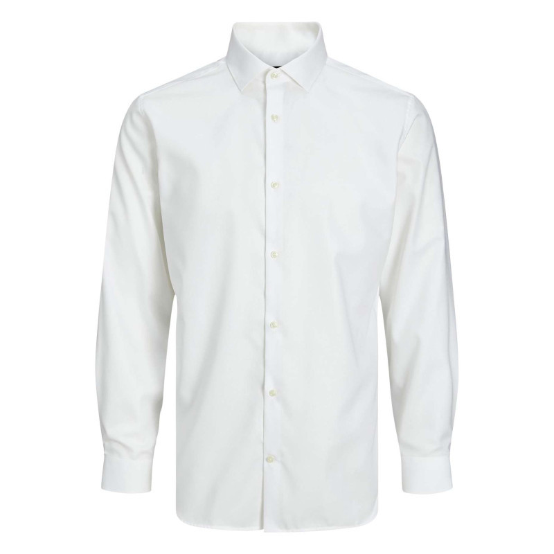 Premium By Jack & Jones - Chemise En Coton Blanche Unie Avec Une Couple Slim Et Un Col Italien - Blanche Premium By Jack & Jones - Chemise En Coton Blanche Unie Avec Une Couple Slim Et Un Col Italien - Blanche
