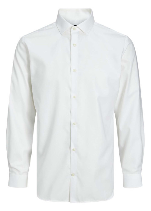 Chemise en coton blanche unie avec une couple slim et un col italien