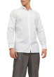 Thumbnail Chemise en coton blanche unie avec une couple slim et un col italien - Image 2
