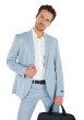 Thumbnail Chemise en coton blanche unie avec une couple slim et un col italien - Image 3