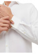 Thumbnail Chemise en coton blanche unie avec une couple slim et un col italien - Image 5