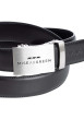 Thumbnail Ceinture en coton noire unie avec extrémité en pointe et logo embossé - Image 5