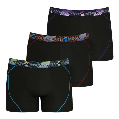 Lot de 3 boxers noirs unis à coupe droite et...