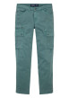 Thumbnail Pantalon cargo en coton vert uni à coupe droite et taille intermédiaire