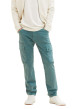 Thumbnail Pantalon cargo en coton vert uni à coupe droite et taille intermédiaire - Image 2