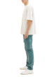 Thumbnail Pantalon cargo en coton vert uni à coupe droite et taille intermédiaire - Image 8