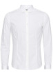 Thumbnail Chemise blanche unie à coupe ajustée col italien et à manches longues