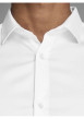 Thumbnail Chemise blanche unie à coupe ajustée col italien et à manches longues - Image 3