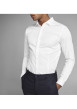 Thumbnail Chemise blanche unie à coupe ajustée col italien et à manches longues - Image 4