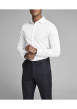 Thumbnail Chemise blanche unie à coupe ajustée col italien et à manches longues - Image 5